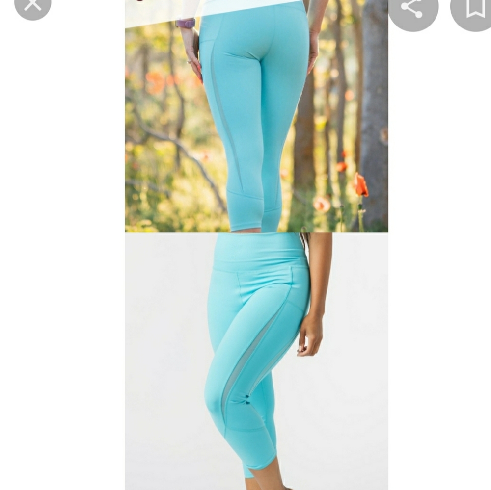 Zyia turquoise mesh capri
